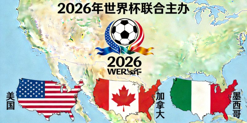 2026年世界杯Logo与三大主办国地图 - 美国、加拿大、墨西哥联合举办